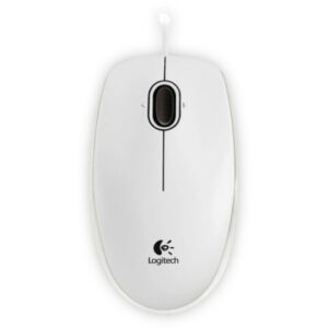 Logitech B100 Maus, USB, Weiß